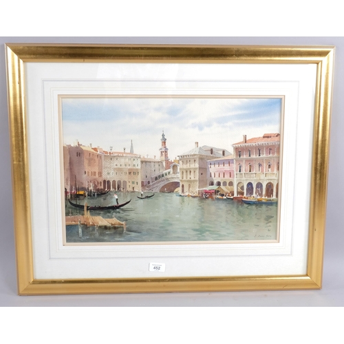 452 - John Barrie Haste (1931 - 2011), Venice, watercolour, signed, 34cm x 51cm, framed