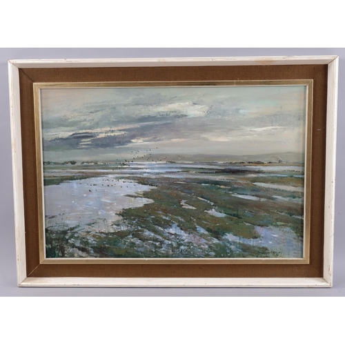 455 - Errol Boyley (1918 - 2007), marshland scene, oil on board, signed, 50cm x 75cm, framed