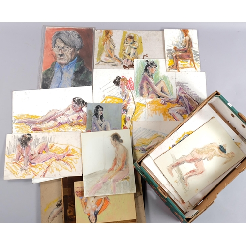 456 - A quantity of life drawings, oils and pastels, various artists