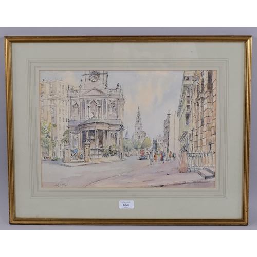 464 - Hugh Mckenzie, London street scene, watercolour, signed, 30cm x 45cm, framed