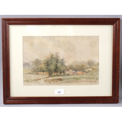 481 - Thomas Bush Hardy (1842-1897), watercolour on paper, A Sussex Village, signed with initials and date... 