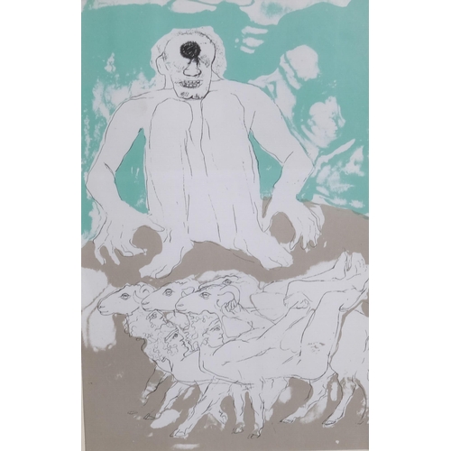 485 - Elizabeth Frink (1930-1993), lithograph on Antique laid paper, Polyphemus Never Noticed That My Men ... 