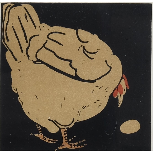 491 - William Nicholson (1872-1949), lithograph in colours on paper, The Friendly Hen, from The Square Boo... 