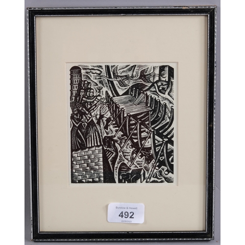 492 - David Jones (1895-1974), wood engraving on paper, from The Chester Play, published in the special nu... 