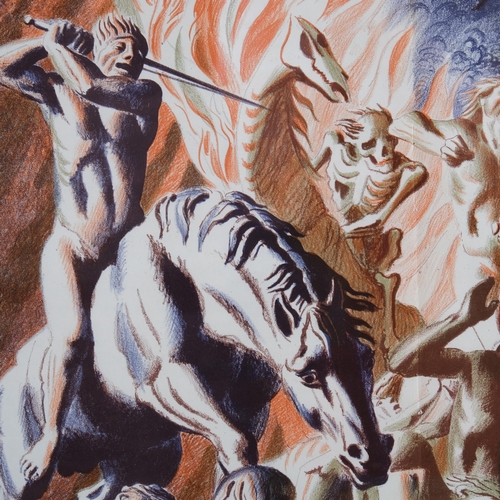 496 - Hans Feibusch (1898-1998), lithograph in colours on paper, The Four Horsemen of the Apocalypse, from... 