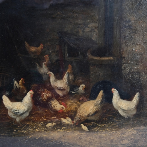 504 - Noel Raymond, poultry in the farmyard, pair of oils on canvas, signed, 35cm x 45cm, framed