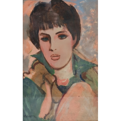 509 - Henri Malencon (1876 - 1960), oil on paper, portrait of a woman, signed, 19