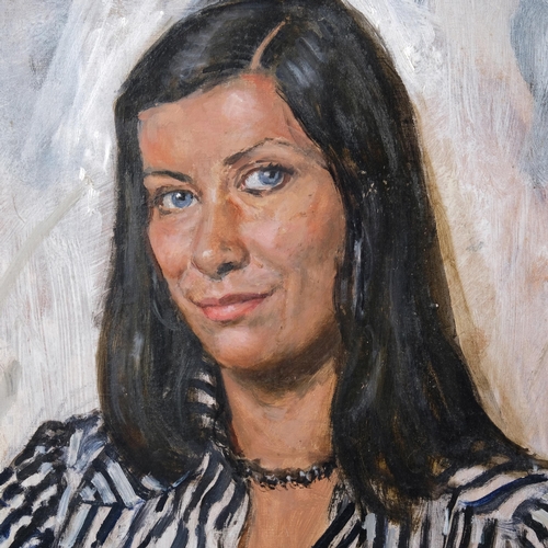 549 - Mid-20th century portrait of a woman, oil on canvas, unsigned, 61cm x 51cm, unframed