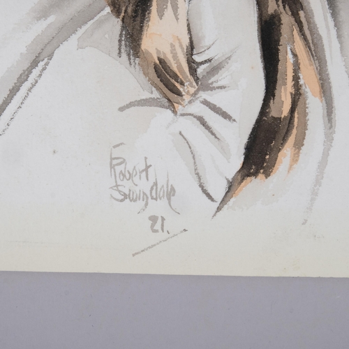 569 - Robert Swindale, 4 portraits of fashionable young women, watercolour, all signed and dated 1921-23, ... 