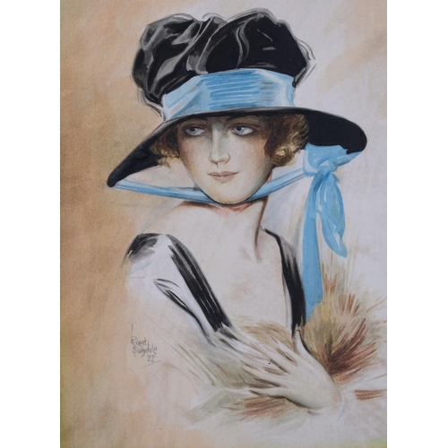 569 - Robert Swindale, 4 portraits of fashionable young women, watercolour, all signed and dated 1921-23, ... 