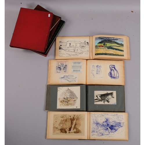 594 - June Cridland, collection of artist's watercolour and drawing sketchbooks