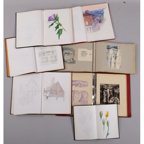 594 - June Cridland, collection of artist's watercolour and drawing sketchbooks