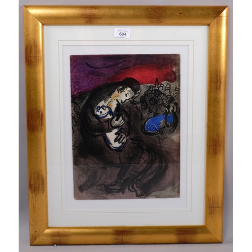 604 - Marc Chagall, Jeriamiah, original lithograph, Bible issue 1956, sheet 35cm x 26cm, framed