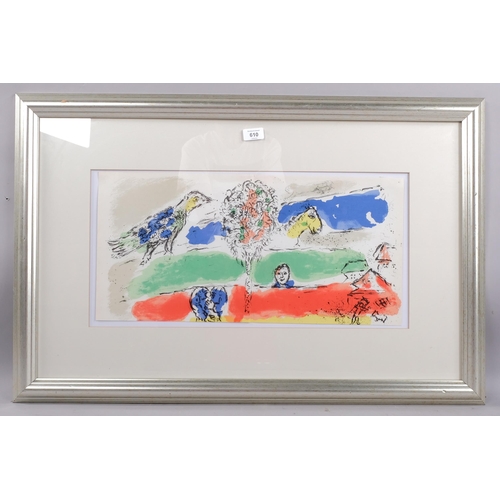 610 - Marc Chagall, Green River, original lithograph published 1975, Mourlot 728, sheet 29cm x 57cm, frame... 