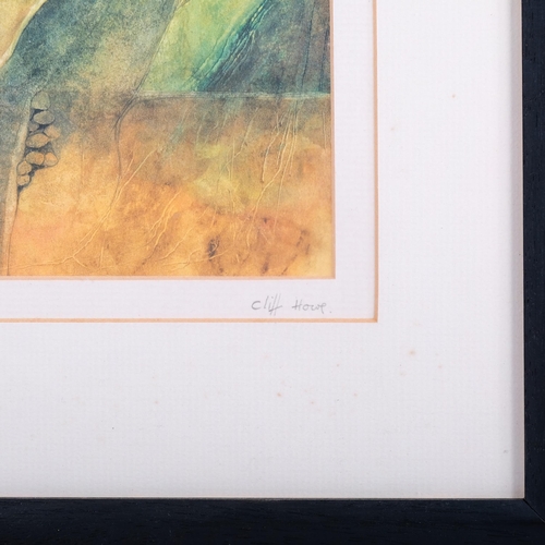 619 - **DESCRIPTION CHANGE** Cliff Howe, 2 landscapes, *1 watercolour (river), 1 print (oast)*, signed, 20... 