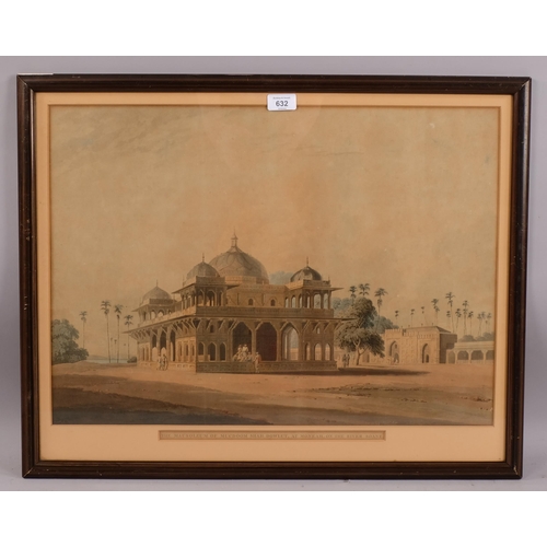632 - Thomas & William Daniell, scene of India, the Mausoleum of Mucdoom Shah Dowlut, at Moneah on the Riv... 