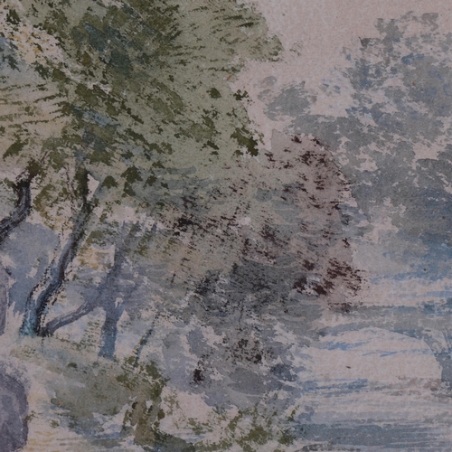 639 - Gerald Ososki (1903 - 1981), river landscape, watercolour, 27cm x 42cm, mounted