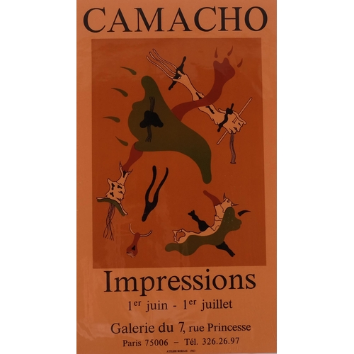 642 - Jorge Camacho, Impressions, original gallery Exhibition poster 1983, 62cm x 38cm, unframed