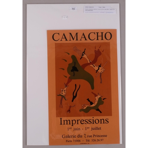 642 - Jorge Camacho, Impressions, original gallery Exhibition poster 1983, 62cm x 38cm, unframed