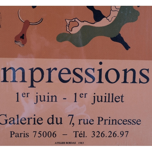 642 - Jorge Camacho, Impressions, original gallery Exhibition poster 1983, 62cm x 38cm, unframed