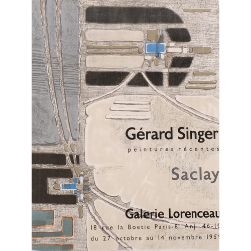 643 - Gerard Singer, original Paris Gallery Exhibition poster, 1959, 60cm x 46cm, unframed