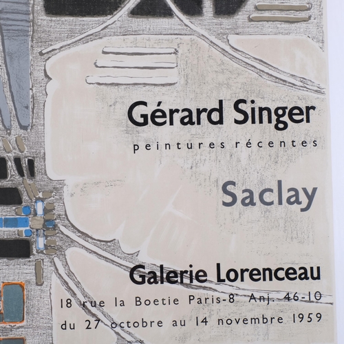 643 - Gerard Singer, original Paris Gallery Exhibition poster, 1959, 60cm x 46cm, unframed