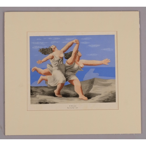 646 - Pablo Picasso, Sur La Plage, 1922, pochoir print, published circa 1928, image 17cm x 21cm, mounted