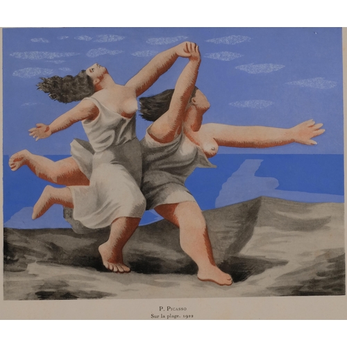 646 - Pablo Picasso, Sur La Plage, 1922, pochoir print, published circa 1928, image 17cm x 21cm, mounted