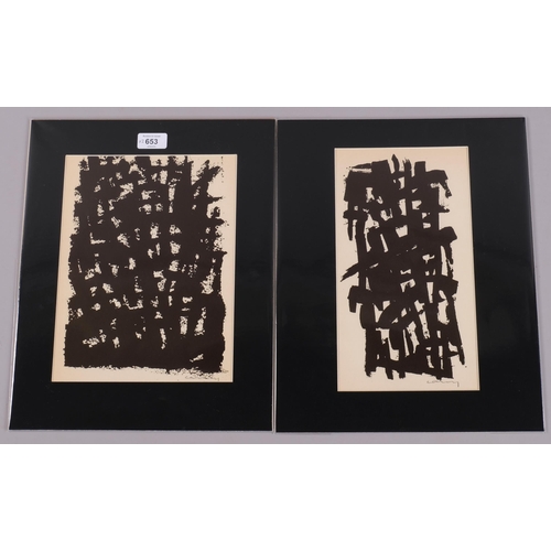 653 - Georges Carrey (Belgian artist), 2 abstract lithographs, published 1952 from an edition of 200 copie... 