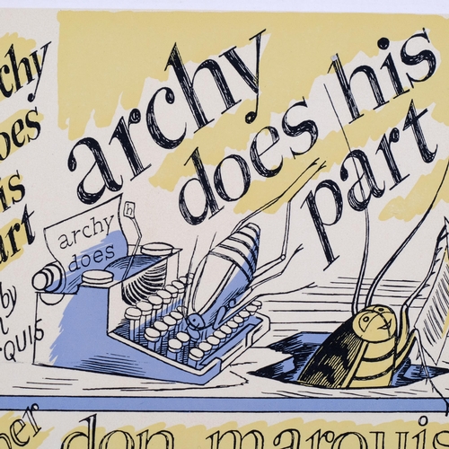 662 - Edward Bawden, Archy does his part, colour lithograph, circa 1950, signed in the plate, image 19cm x... 