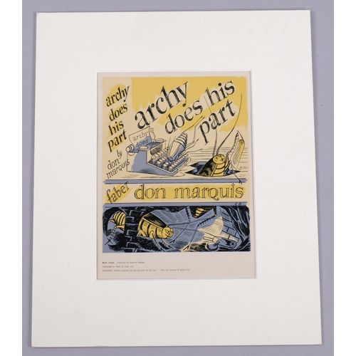 662 - Edward Bawden, Archy does his part, colour lithograph, circa 1950, signed in the plate, image 19cm x... 