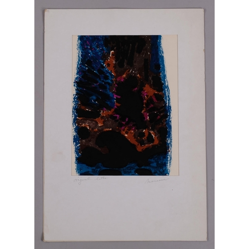 668 - Alfred Manessier, abstract, original lithograph, signed in pencil on the mount, 29cm x 22cm, mounted