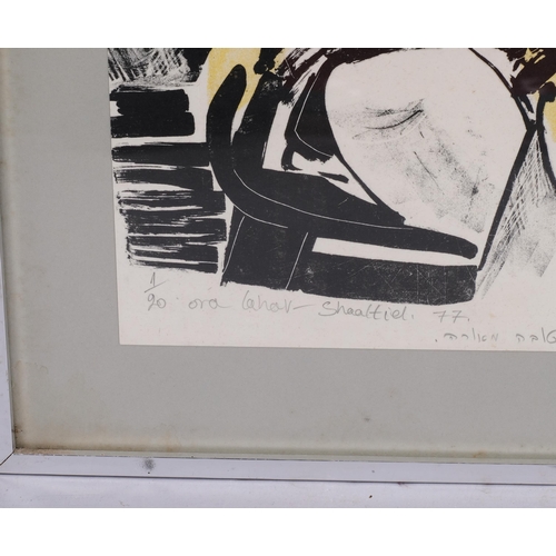 670 - Ora Lahav Shaaltiel, abstract, lithograph, signed in pencil, no. 1/20, 50cm x 35cm, framed