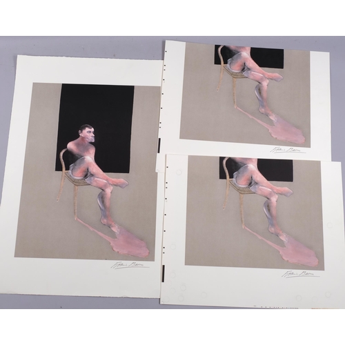 684 - Francis Bacon, 2 large format lithographs, and 1 smaller similar portrait, all with printed signatur... 