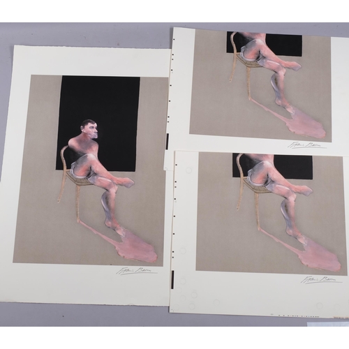 684 - Francis Bacon, 2 large format lithographs, and 1 smaller similar portrait, all with printed signatur... 