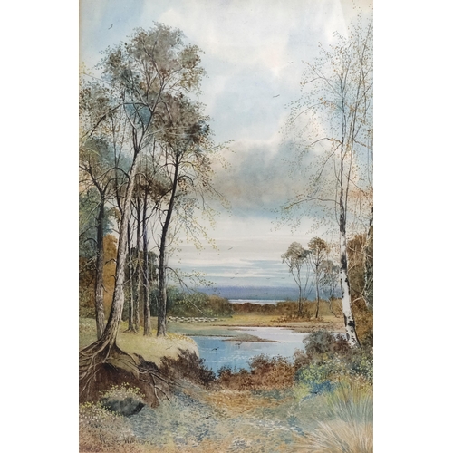 692 - Walter William, lake scene, watercolour, signed, 46cm x 30cm, framed