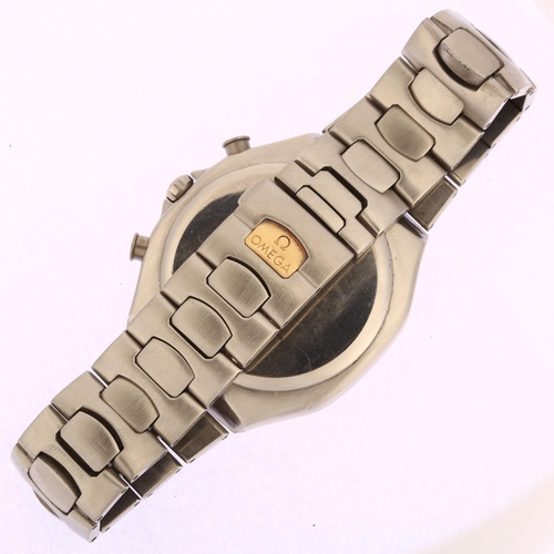 1004 - OMEGA - a bi-metal Seamaster Polaris quartz chronograph bracelet watch, ref. 2597.50.00, black dial ... 