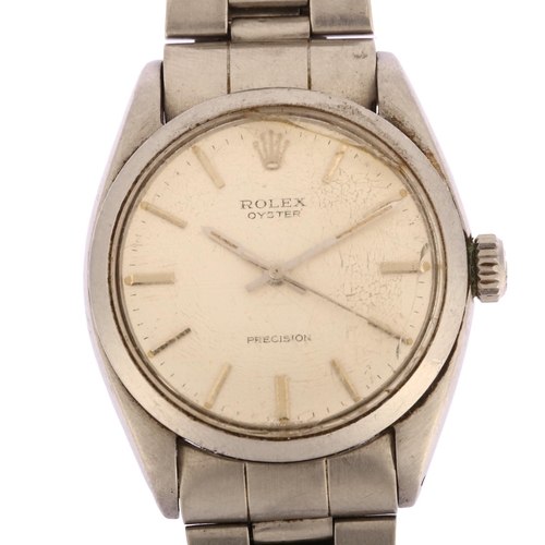 1008 - ROLEX - a stainless steel Oyster Precision mechanical bracelet watch, ref. 6427, circa 1968, silvere... 