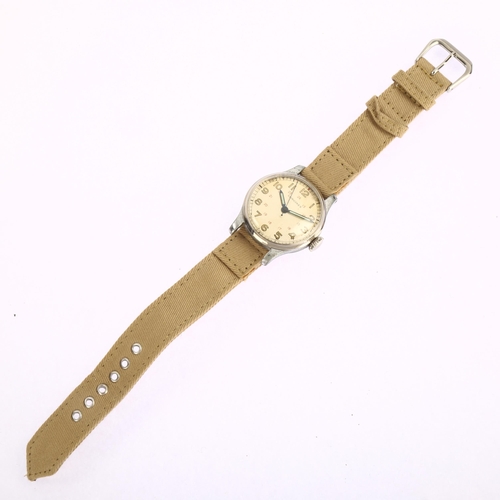 1016 - LONGINES - a Second World War Period stainless steel mechanical wristwatch, ref. 1247, circa 1940s, ... 