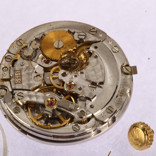 1023 - ROLEX - a Vintage Day/Date Oyster perpetual wristwatch movement, silvered dial with applied baton ho... 