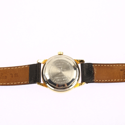 1029 - FAVRE-LEUBA - a gold plated stainless steel Geneve automatic wristwatch, ref. 63022, silvered dial w... 
