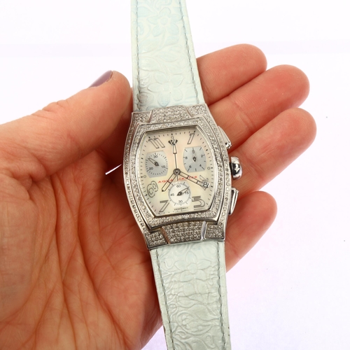 1032 - AQUA MASTER - a lady's stainless steel Sam 11 quartz chronograph wristwatch, mother-of-pearl dial wi... 