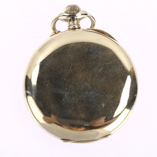 1055 - An early 20th century Argentan open-face keyless Colombophile pocket watch, by Japy Freres & Cie, re... 