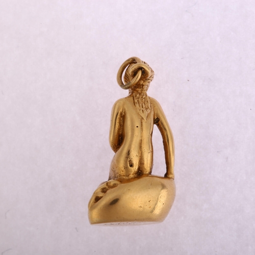 1125 - BERNHARD HERTZ - a Danish 14ct gold Little Mermaid charm/pendant, height 9.3g