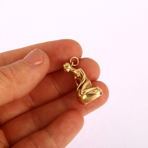 1125 - BERNHARD HERTZ - a Danish 14ct gold Little Mermaid charm/pendant, height 9.3g