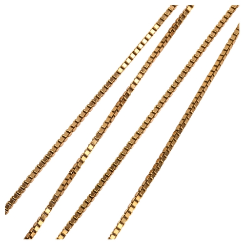 1136 - A late 20th century 9ct gold box link chain necklace, import Sheffield 1978, chain length 48cm, 7.8g