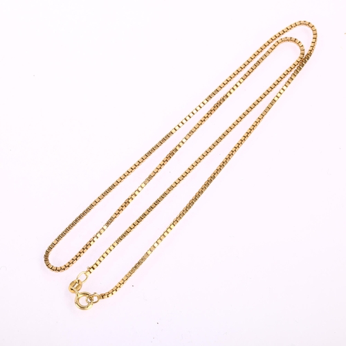 1136 - A late 20th century 9ct gold box link chain necklace, import Sheffield 1978, chain length 48cm, 7.8g