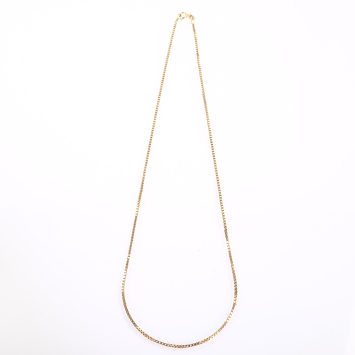 1136 - A late 20th century 9ct gold box link chain necklace, import Sheffield 1978, chain length 48cm, 7.8g