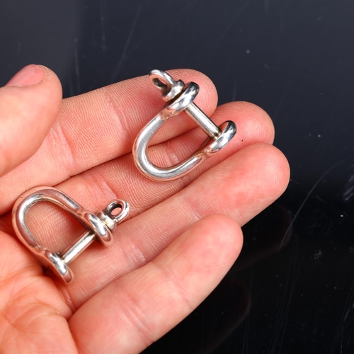 1247 - OLE LYNGGAARD - a pair of Danish modernist sterling silver shackle cufflinks, length 23.4mm, 17.4g