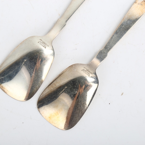 1472 - HANS HANSEN - a pair of Danish modernist sterling silver tea caddy spoons, length 12cm